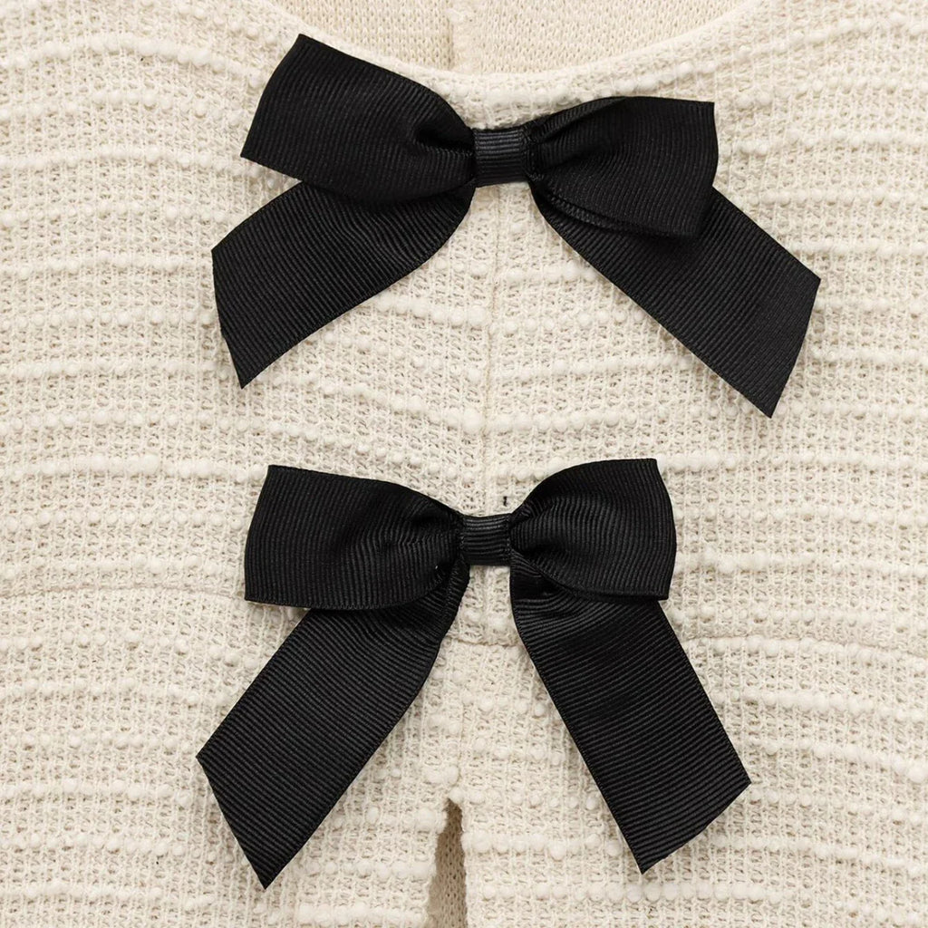 Women's Casual Chic Bow Top and Flared Pants Suit Set for Spring and Summer