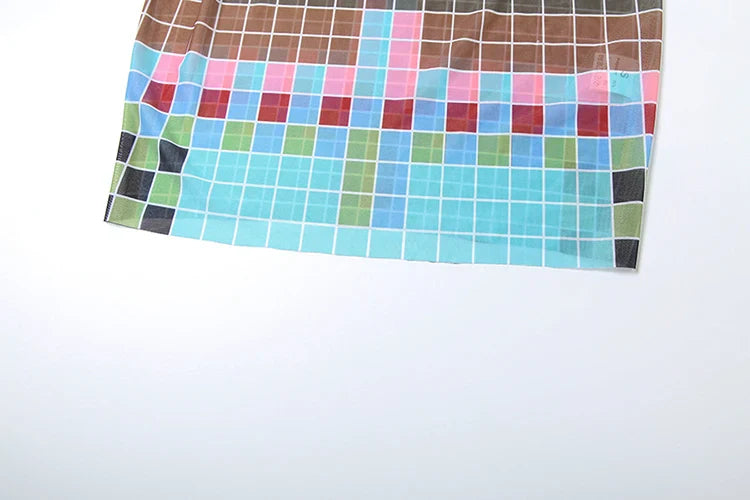 Colorful See Through Sleeveless Bodycon Dress for Women