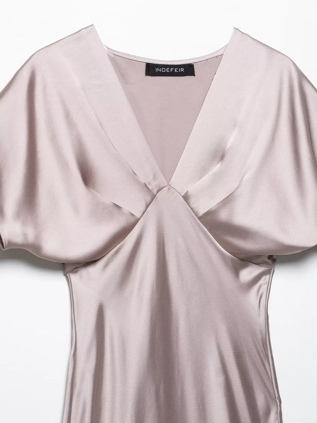 Satin V Neck Long Dress For Women Elegant Party Gown