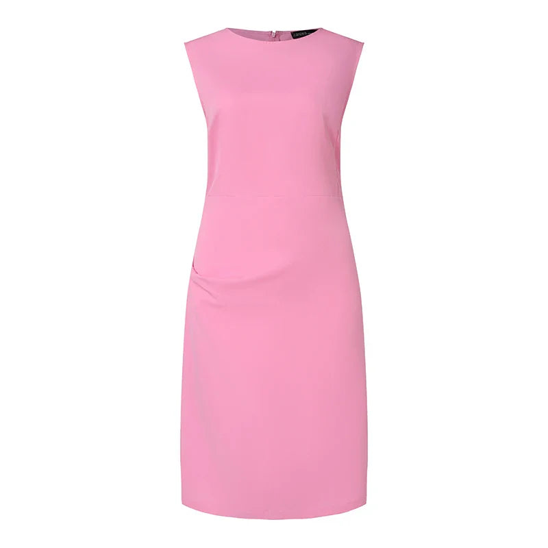 Summer Party Dress for Women Sleeveless O Neck Knee Length