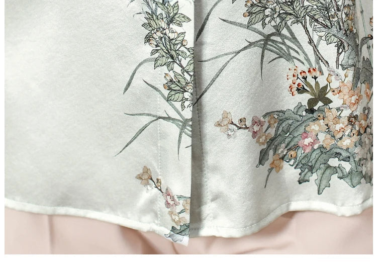 Elegant Floral Blouse for Women Spring Luxury Office Lady Shirt Basic Feminine Tops