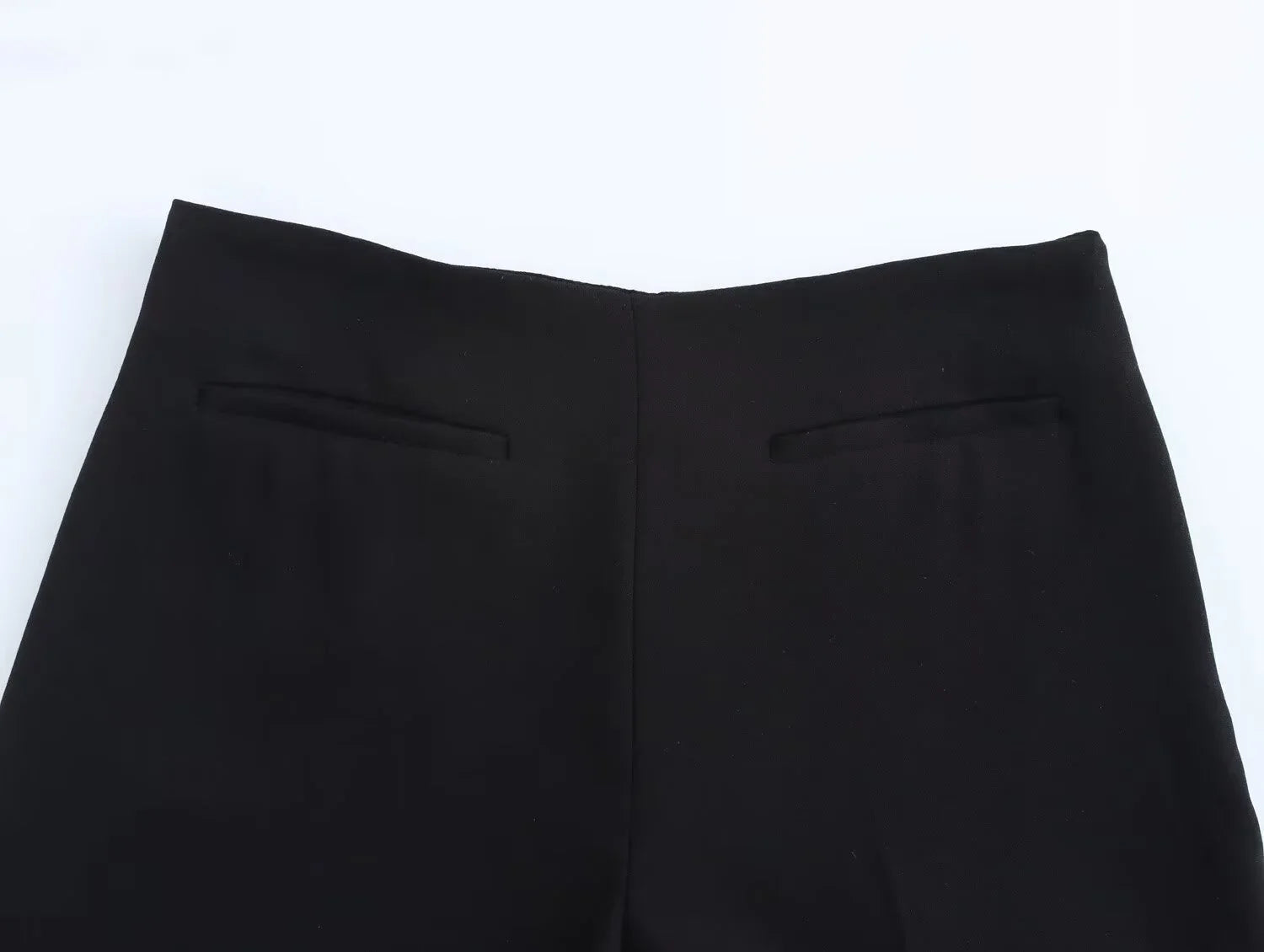 Women's Casual Black Sleeveless Split Design Vest Pants Set with Belt for Autumn Commuting