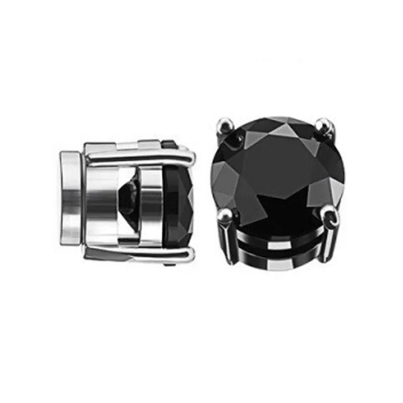 Punk Men's Magnetic Ear Stud Set Non Piercing Earrings Fake Cross Design Gift for Boyfriend