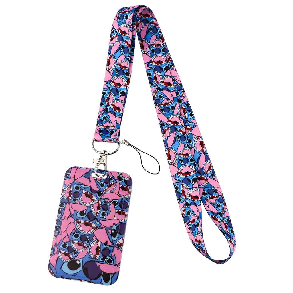 Stitch Cute Cartoon Animation Lanyard for Keys ID Credit Card Pass Mobile Phone Charm Neck Strap Badge Holder