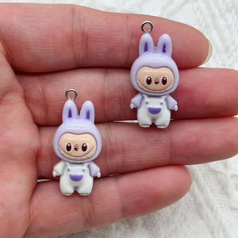10PCS Kawaii Rabbit Resin Pendants for DIY Necklaces Bracelets Earrings and Keychain Accessories