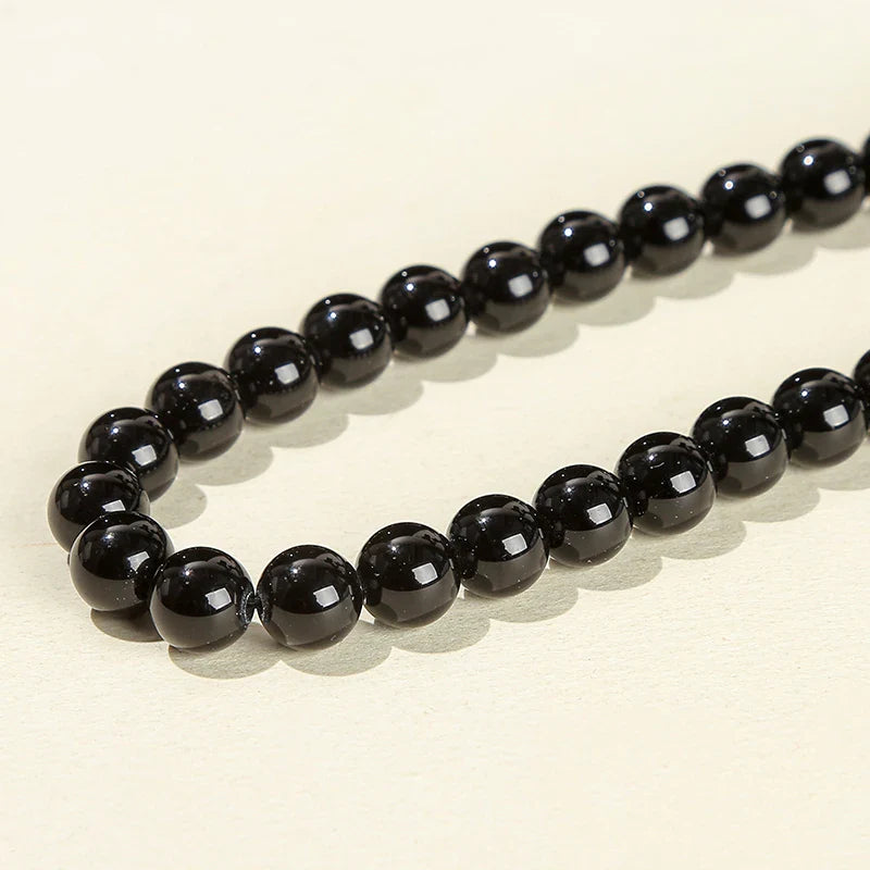 Natural Black Obsidian Beads 4mm 6mm 8mm 10mm Polished Round Loose Spacer Beads for Jewelry Making DIY Necklaces and Bracelets