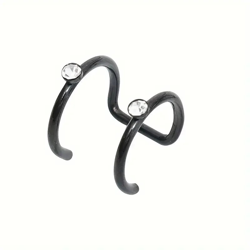 Stainless Steel Fake Nose Ring Hoop Non-Pierced Septum Earring Body Jewelry for Women