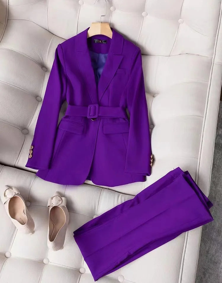 Two Piece Women's Professional Work Suit for Autumn