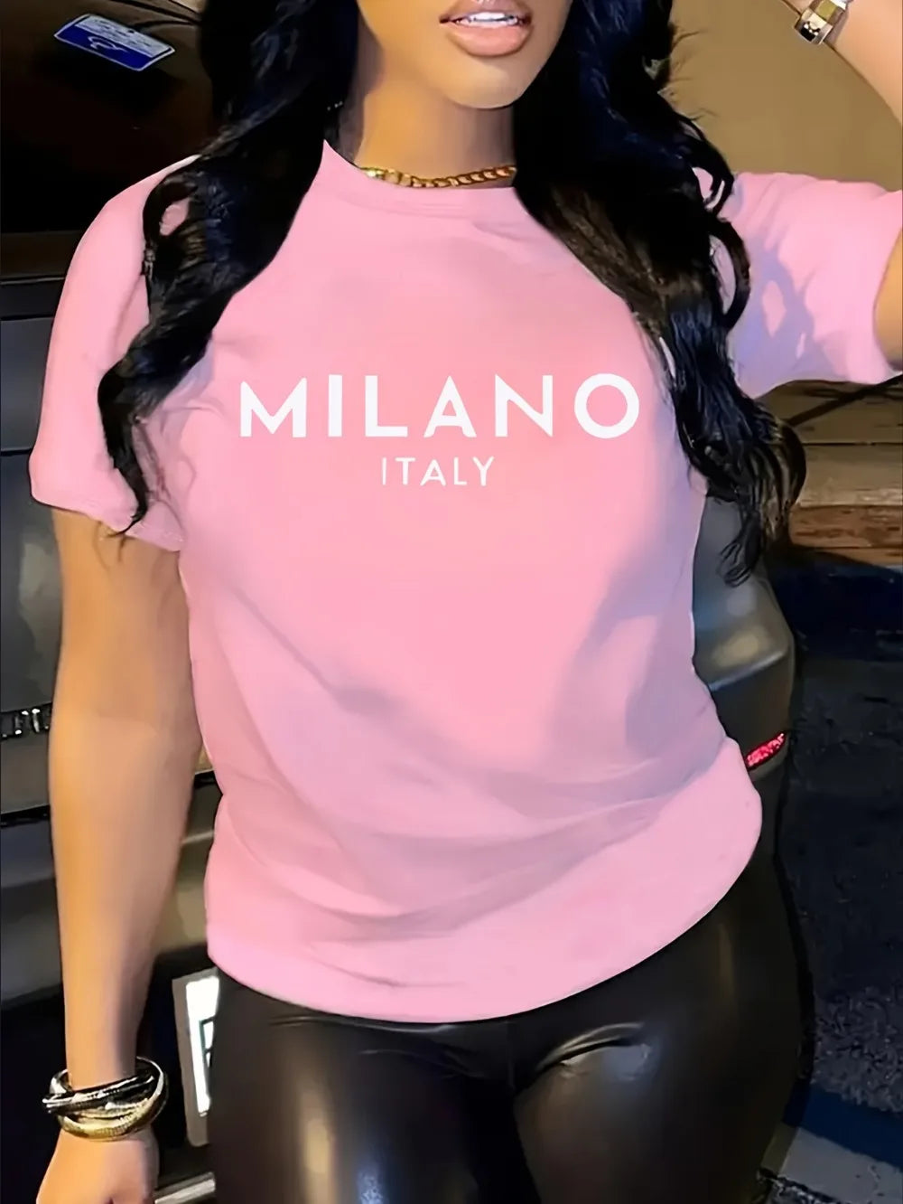 Letter Print Casual T-Shirt for Women, Short Sleeve Crew Neck Summer and Spring Top