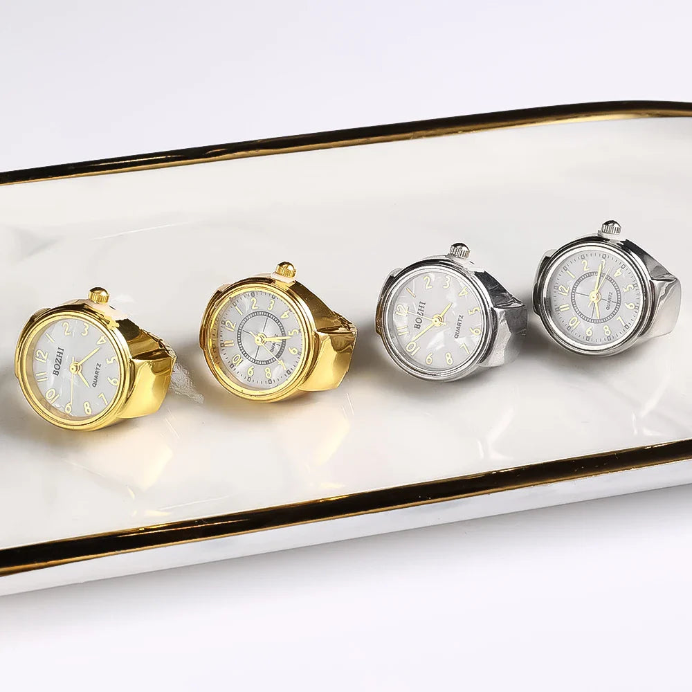 Fashion Ring Watch Unisex Quartz Jewelry with Clear Numbers Ideal Gift for Couples