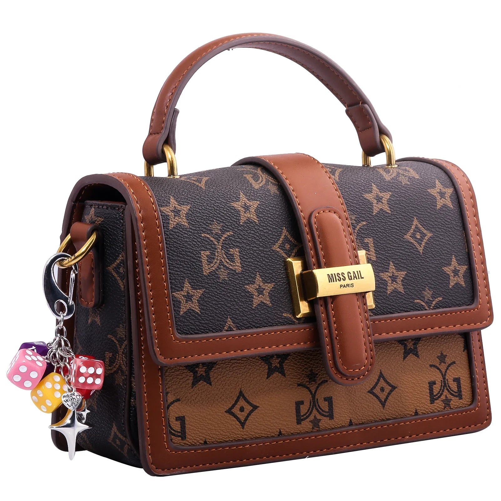 Black Dice Billiards Keychain Hiphop Lucky Dice Pendant Bag Charm Punk Jewelry Accessories