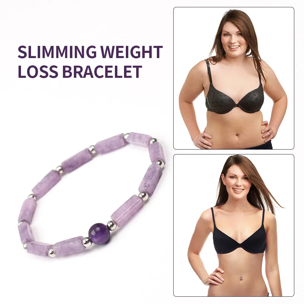 Natural Amethyst Slimming Bracelet for Women with Healing Energy for Weight Loss and Fatigue Relief