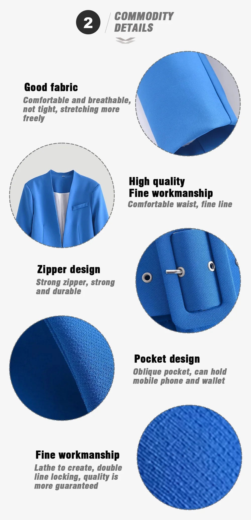 Women's Solid Color Office Suit Coat and High Waist Ankle-Length Pants Set