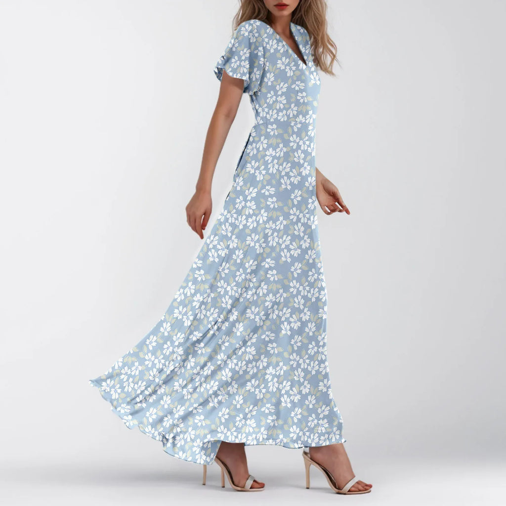 Floral Chiffon Maxi Dress for Summer Wedding Guest Chic