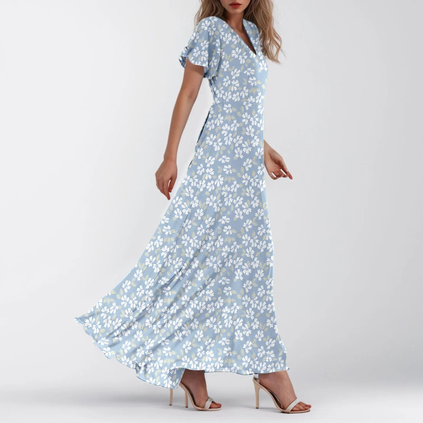 Floral Chiffon Maxi Dress for Summer Wedding Guest Chic