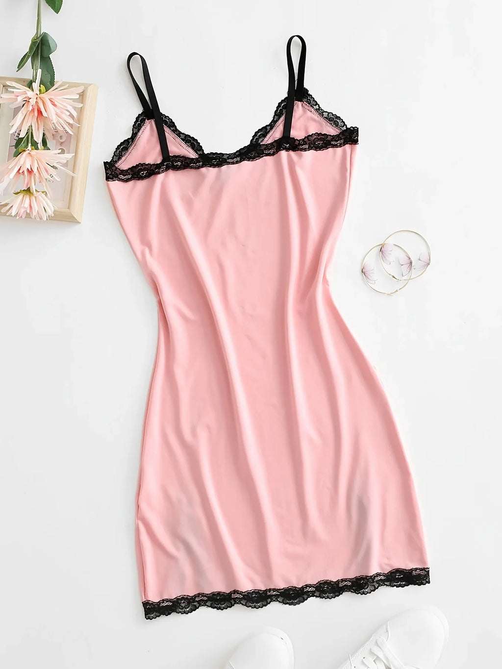 Color Block Lace Slit Dress For Women Summer Style