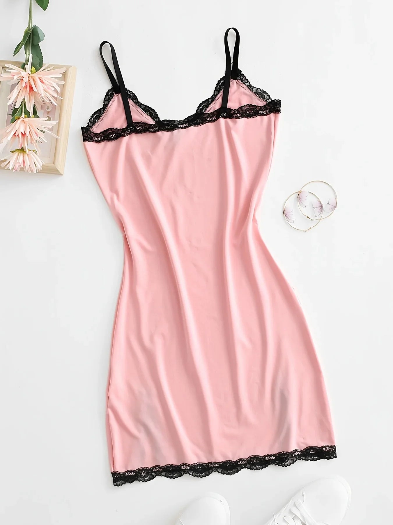 Color Block Lace Slit Dress For Women Summer Style