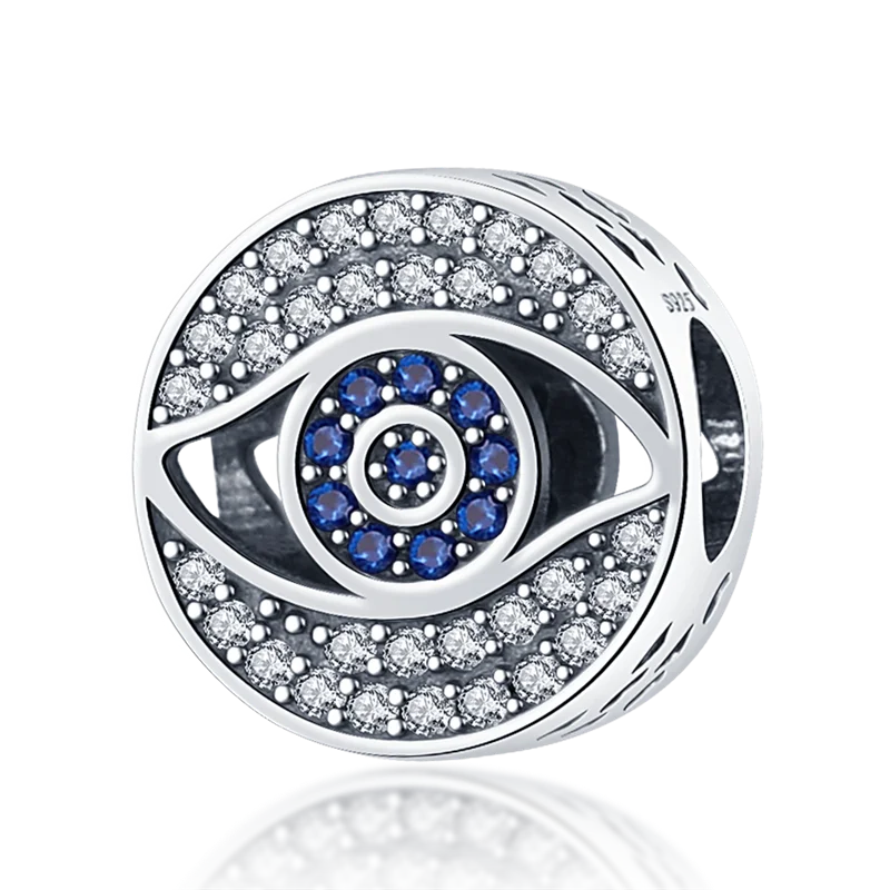 925 Silver Devil's Eye Charms Beads for Women DIY Jewelry Making