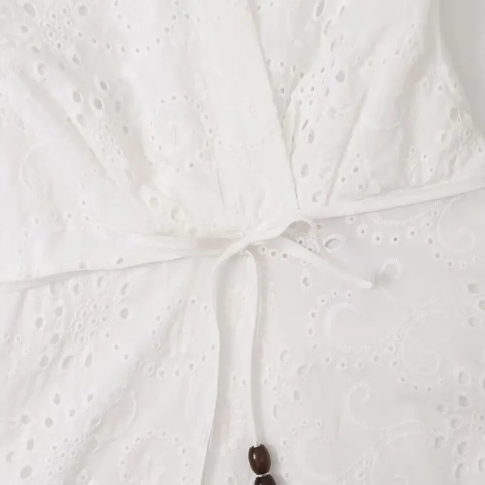 Hollow Knit Midi Dress Backless Halter Neck Lace Up