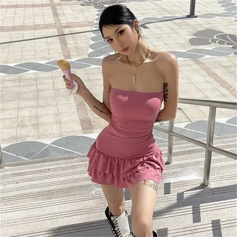 Backless Bodycon Mini Dress Women Sleeveless Black Party