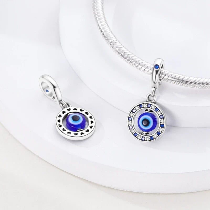 925 Silver Devil's Eye Charms Beads for Women DIY Jewelry Making