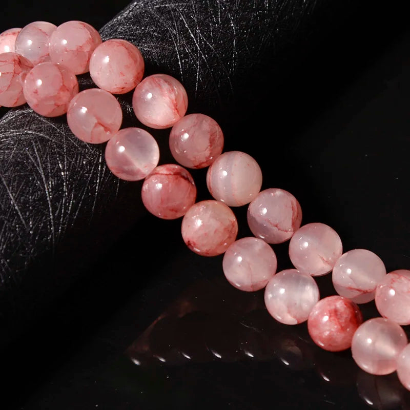 Natural Pink Persian Jade Stone Beads Loose Spacer Gem Beads for Jewelry Making DIY Bracelet and Necklace Accessories