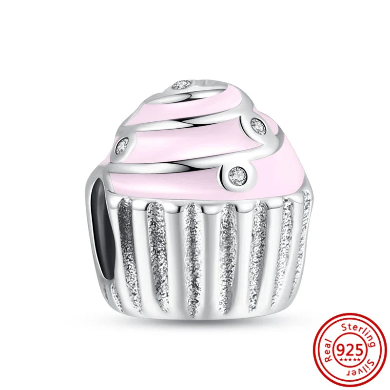 Fit Pantaro Peacock Cake Teeth Butterfly Crown S925 Silver Charms Beads Fine Jewelry for Women Gift