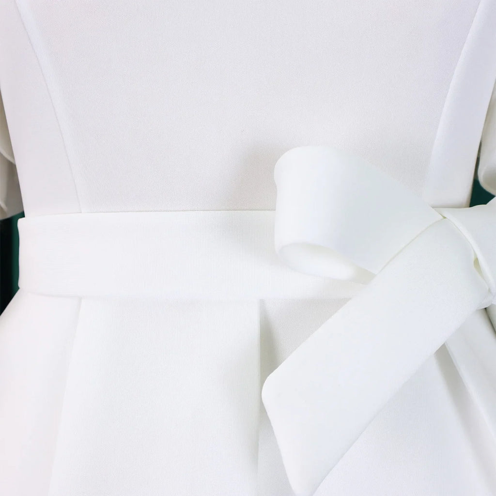 V Neck Bodycon Midi Dress With Ruffle Sleeves For Women