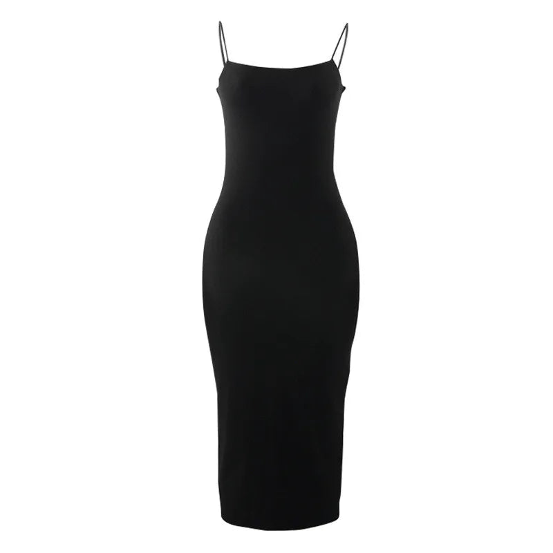 Black Backless Sleeveless Bodycon Dress For Parties