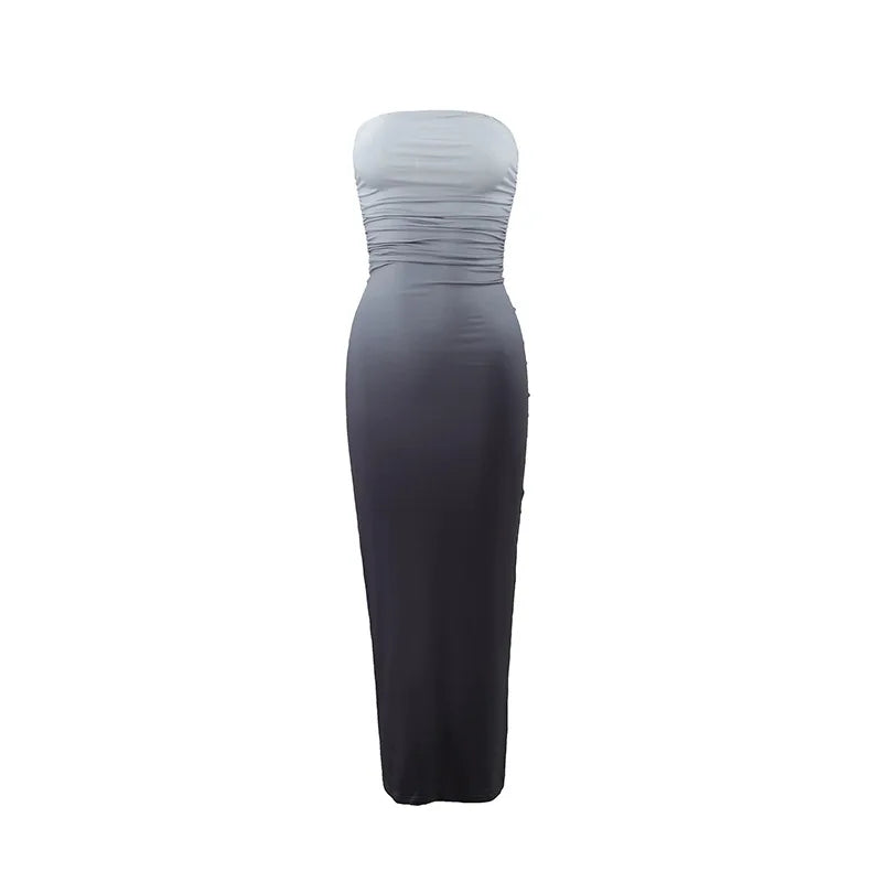 Gradient Strapless Backless Maxi Dress For Women Sexy