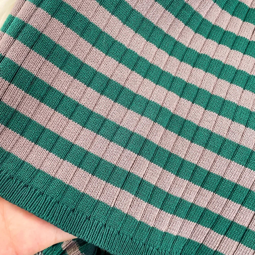 Retro Striped Maxi Dress For Women O Neck Ruched Casual