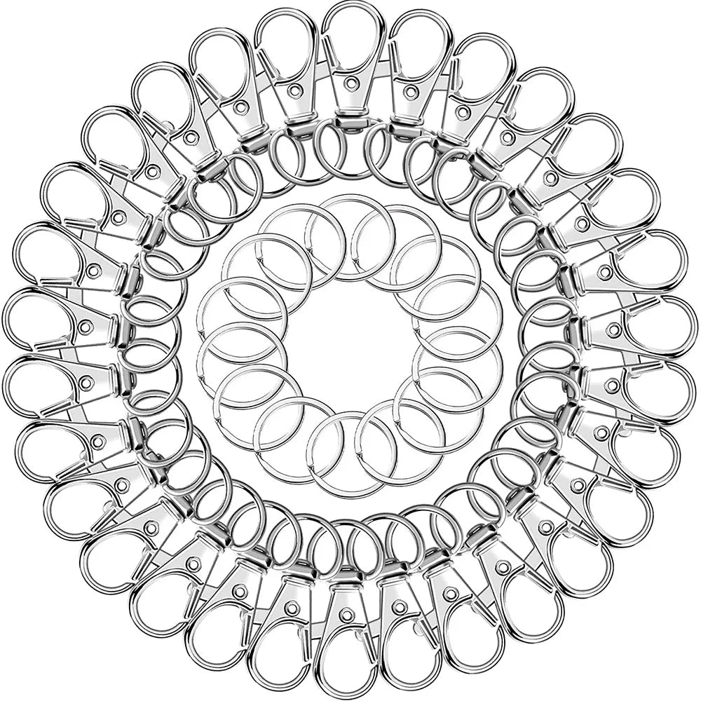 Swivel Clasps Lanyard Snap Hooks with Key Rings for Keychains and DIY Crafts