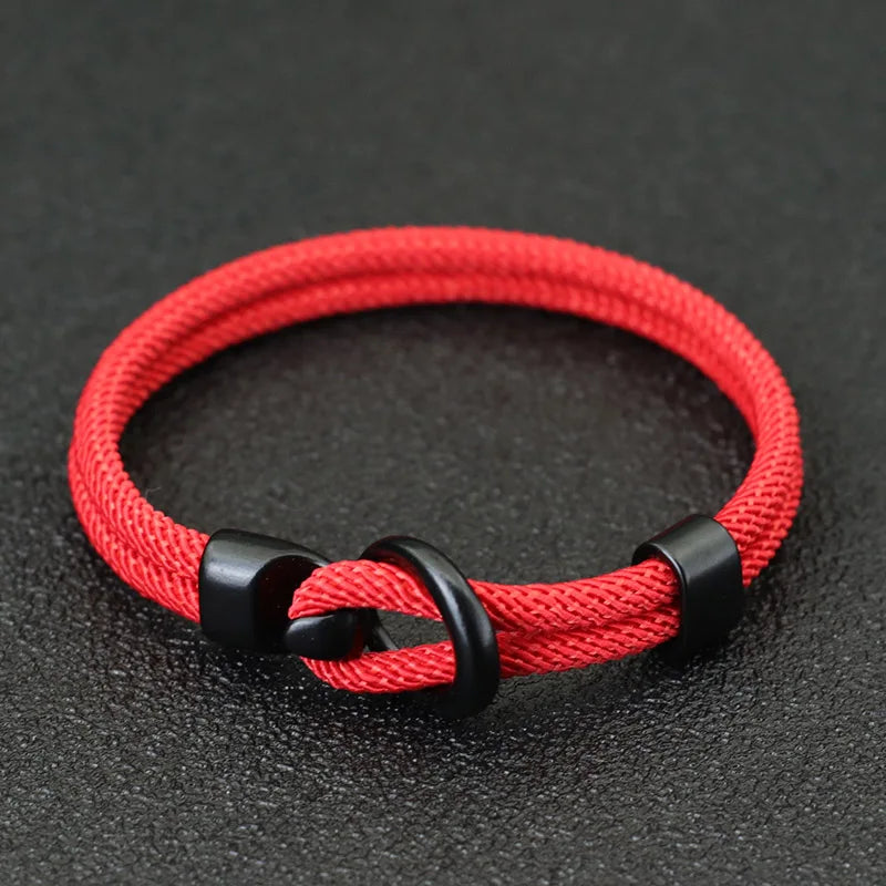 Men's Double Layer Paracord Survival Bracelet for Outdoor Camping and Adventure Gifts