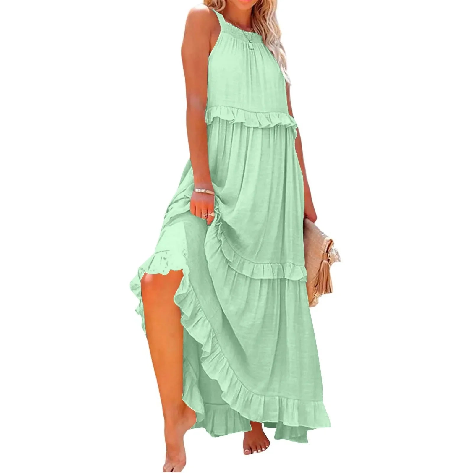 Women Summer Maxi Dress Lightweight Beach Swing Dress