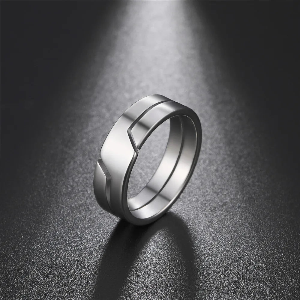 Skyrim Minimalist Stainless Steel Couple Ring in Black Casual Style for Men and Women Wedding Jewelry Gift