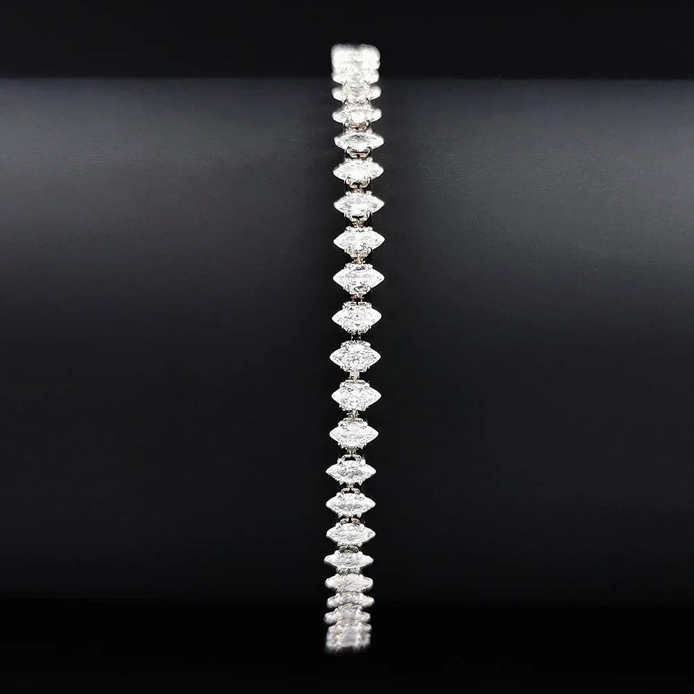 Luxury Silver Color Marquise Oval Square Cut Tennis Bracelet for Women Elegant Party Gift Jewelry