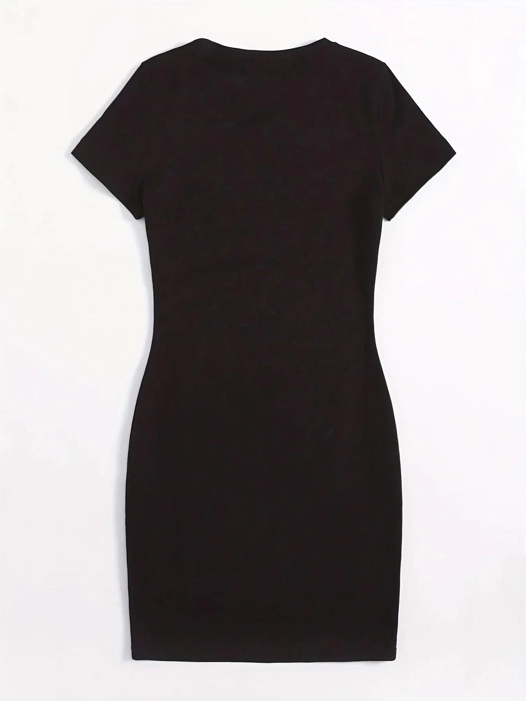 Summer Cat Print Short Sleeve Tee Dress For Women Slim Fit