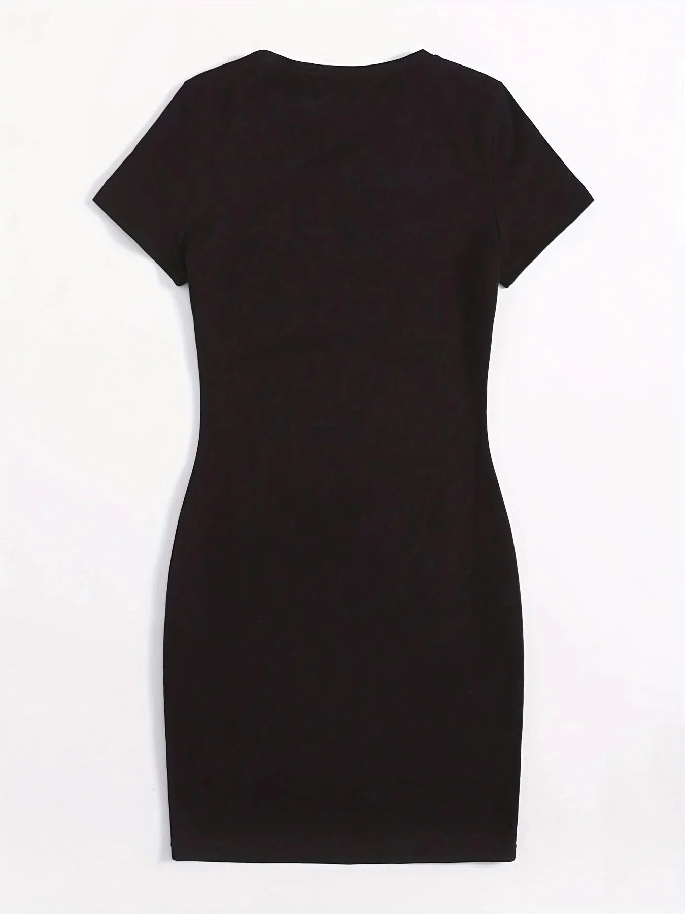 Summer Cat Print Short Sleeve Tee Dress For Women Slim Fit