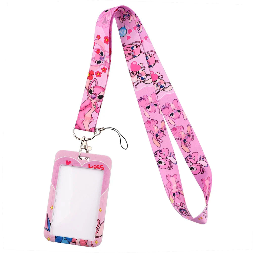 Stitch Cute Cartoon Animation Lanyard for Keys ID Credit Card Pass Mobile Phone Charm Neck Strap Badge Holder