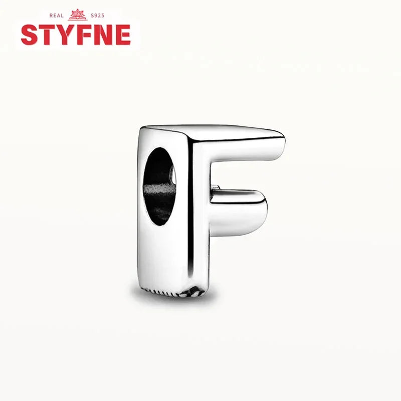 Silver 925 Alphabet Charm Beads A-Z for DIY Jewelry and Bracelet Making Gifts for Women