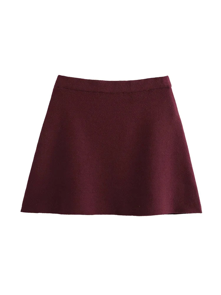 Women's Stylish Knit Mini Skirt Set with Slim Fit Jacket and High Waist Stretch Flat Knit Skirt Casual Chic Outfit