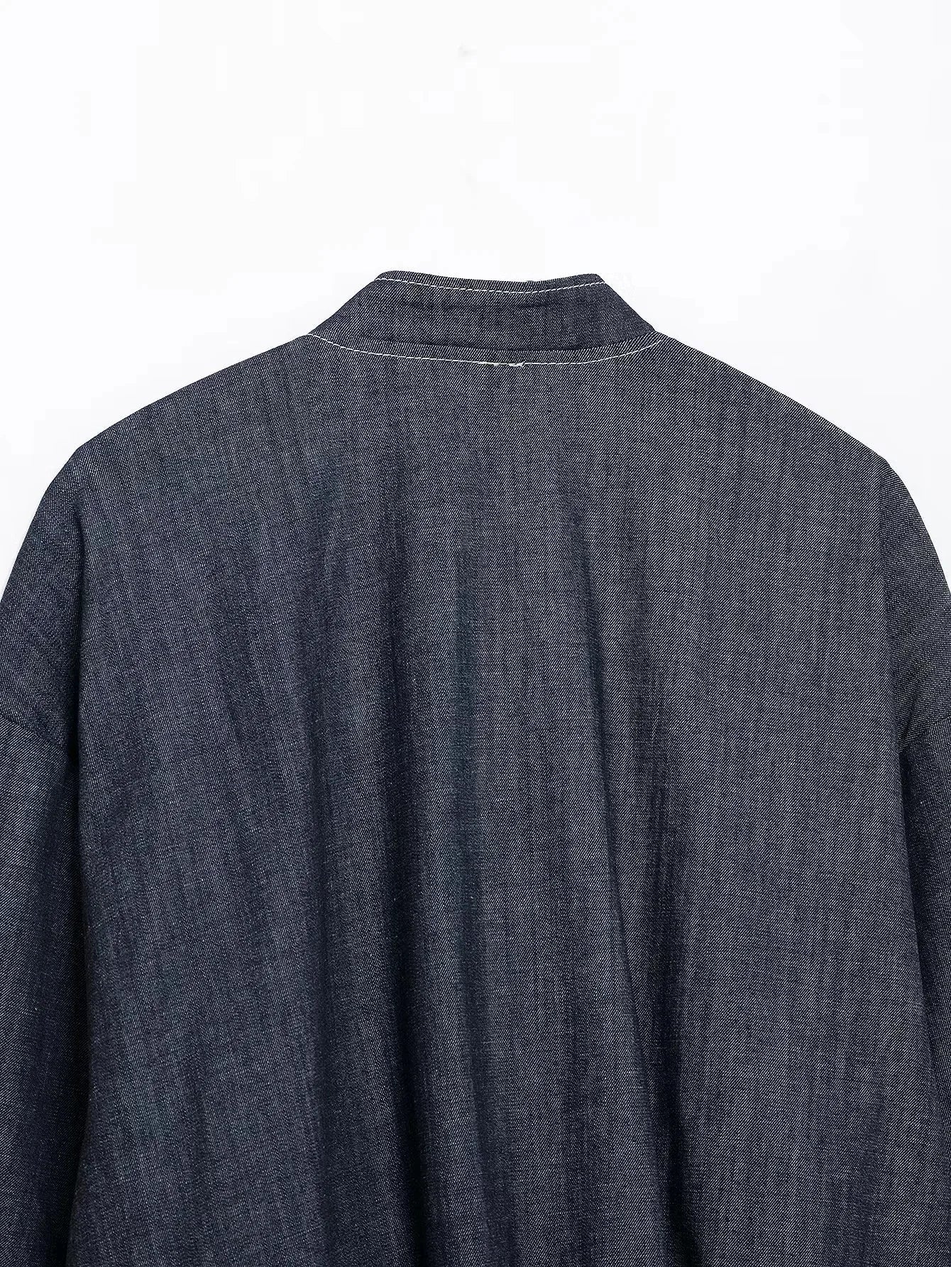 Casual Denim Loose Fit Women Suit Set with O Neck Zipper Bomber Jacket and Pleated Mini Skirt Vintage Inspired Spring Summer Fashion Ensemble