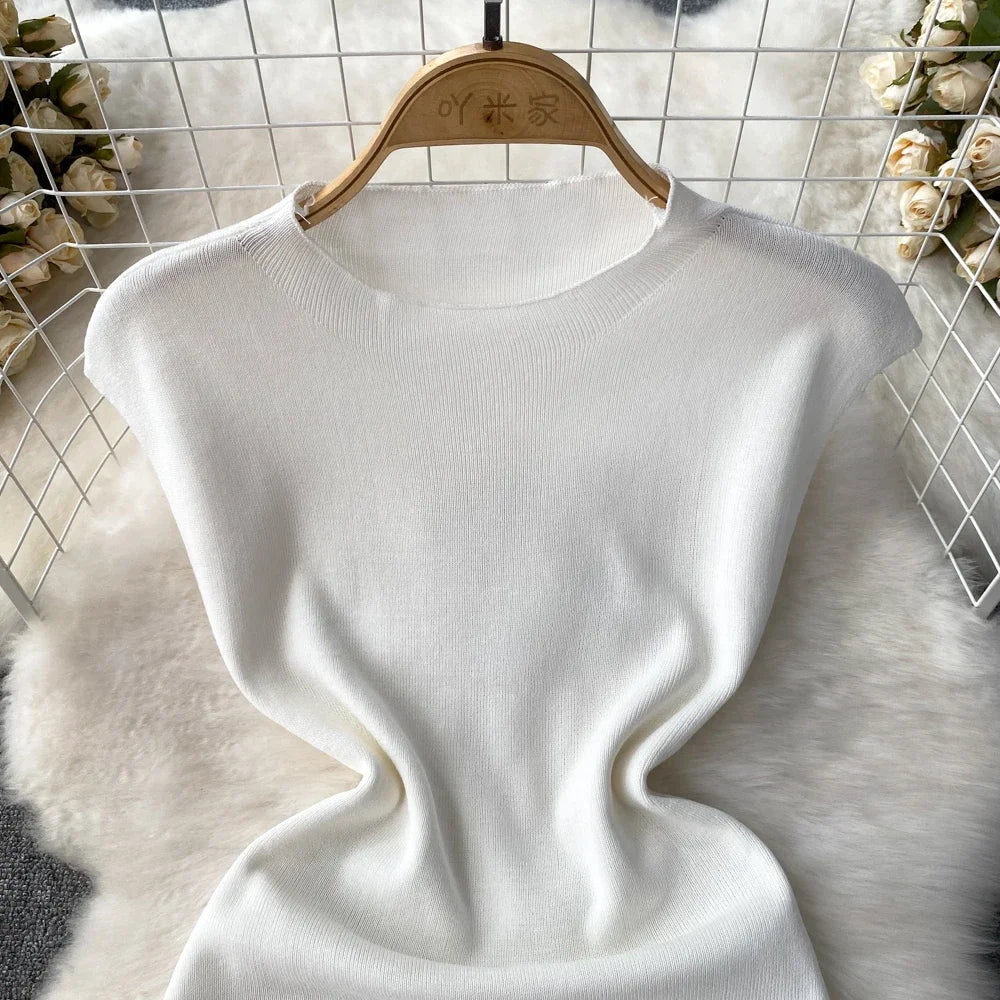 Pink Backless Summer Knit Bodycon Beach Dress for Women