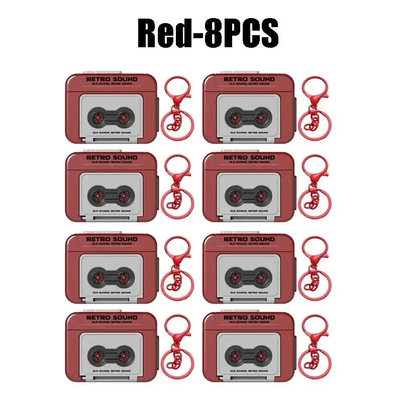 Vintage Mini Tape Recorder Keychain Gift for Couples Fun Retro Design Recordable Cassette Keychain