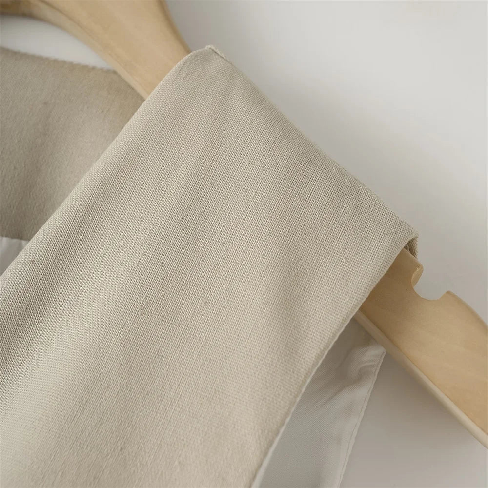 Versatile Slim Sleeveless Cotton Linen Vest and Mid-Waist Trousers Suit for Women's Commuting Style