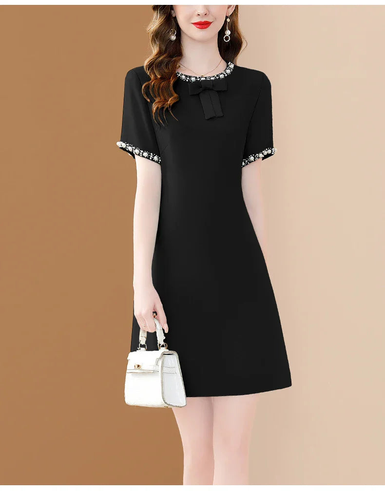 Embroidered Flare Dress For Women Office A Line Style