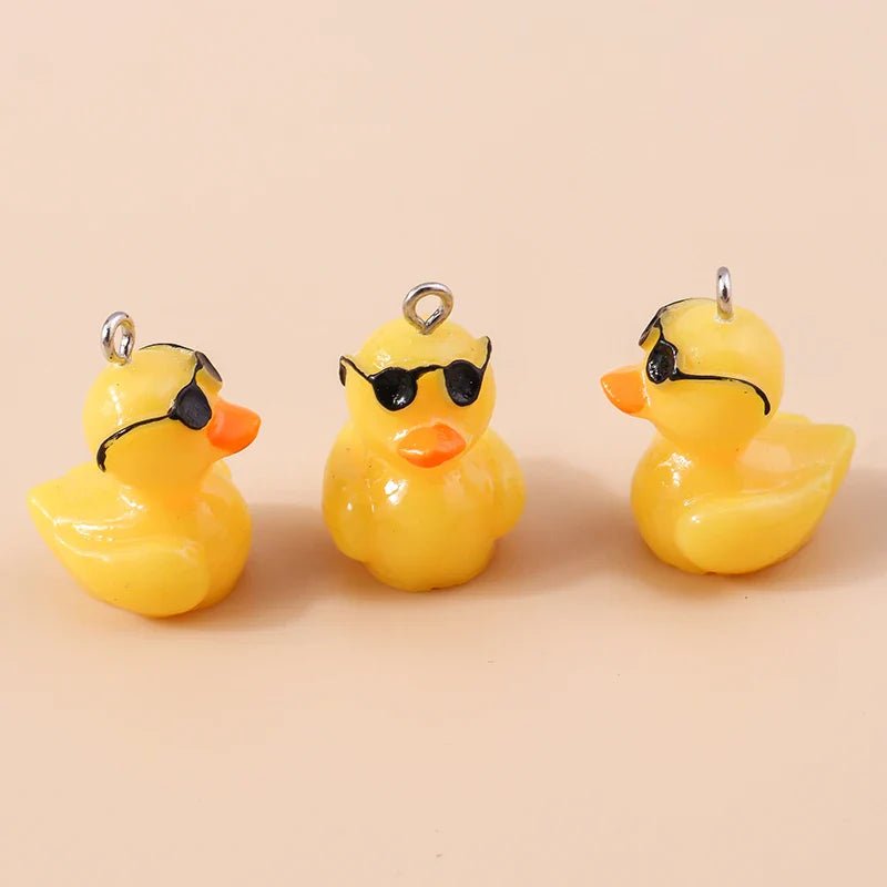 10pcs Cute Imitation Resin 3D Chicken Charms for DIY Jewelry Making Earrings and Bracelets