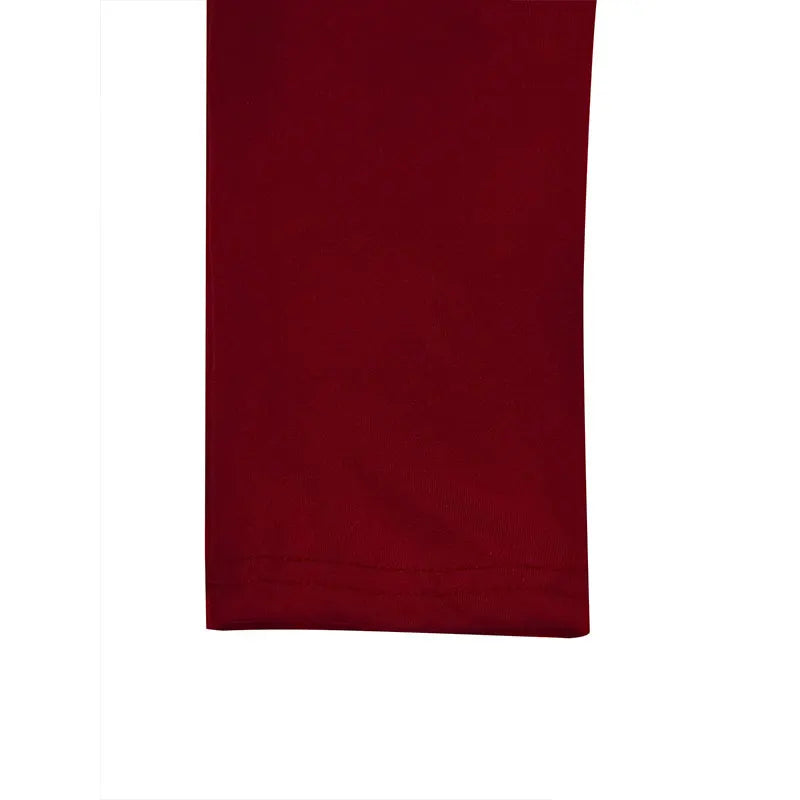 Autumn Red Long Sleeve Jumpsuit For Women Slim Fit O-Neck Bodycon Casual Sporty Streetwear Romper