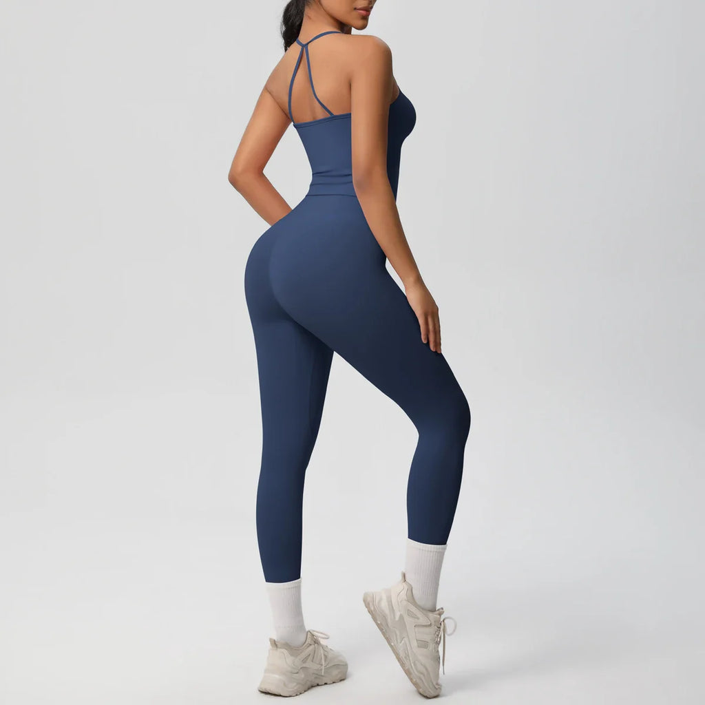 2PCS Nude Feeling Women's Yoga Set with Sports Bra and Leggings for Gym Fitness and Running