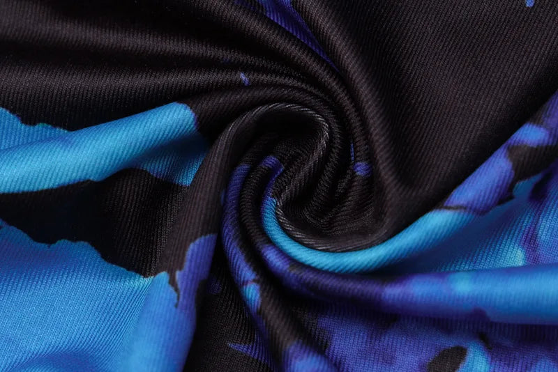 Tie Dye Midi Dress With Lace Up Side Slit Bodycon Ruffles